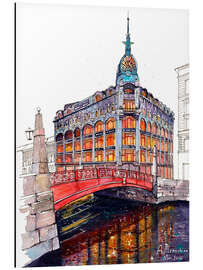 Magnettafel Rote Brücke In Sankt Petersburg, Russland