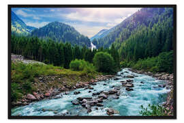 Gerahmter Kunstdruck Die Krimmler-Ache im Hoch-Tauern-Nationalpark, Österreich
