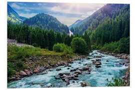 Foam board print The Krimmler Ache river in the High Tauern National Park, Austria