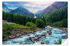 Självhäftande poster The Krimmler Ache river in the High Tauern National Park, Austria