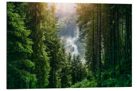 Aluminium print The Krimml Waterfalls in the High Tauern National Park, the highest waterfall in Austria