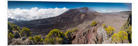 Foam board print Panorama of Piton de la Fournaise, La Reunion, France