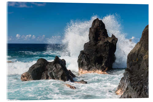 Akrylbilde Waves breaking at a Rock on La Reunion