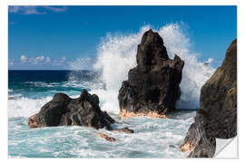 Wall sticker Waves breaking at a Rock on La Reunion