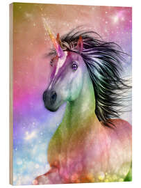 Wood print Unicorn - Be Authentic