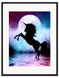 Gerahmter Kunstdruck Einhornmagie