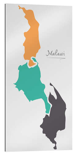 Gallery print Malawi map modern abstract with round shapes