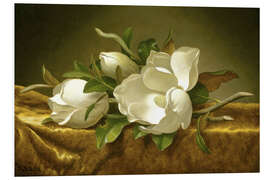 PVC-tavla Magnolias on Gold Velvet Cloth