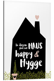 Quadro em alumínio Happy + Hygge (German)