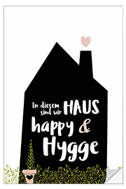 Naklejka na ścianę Happy + Hygge (German)