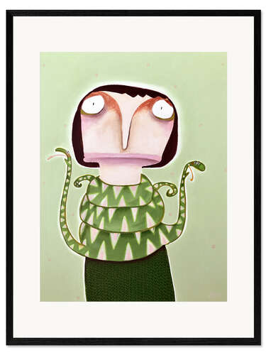 Framed art print Merle Wysocki with her spitting cobras