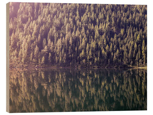 Tableau en bois Mountain Lake Reflection