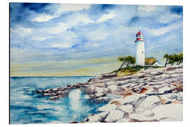 Magnettafel Leuchtturm über Klippen