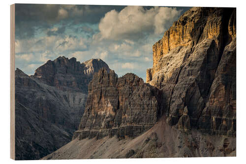 Wood print Tofane - Dolomites