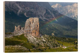 Trätavla Cinque Torri - Dolomites