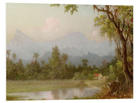 Foam board print South American scene with a farm