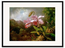Gerahmter Kunstdruck Orchidee in einem Dschungel