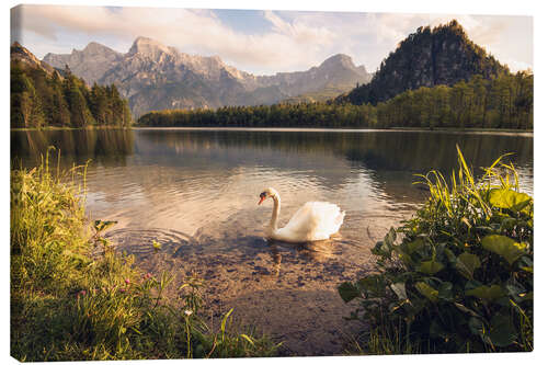 Leinwandbild Bergsee Sonnenuntergang