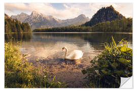 Selvklæbende plakat Mountain Lake at Sunset