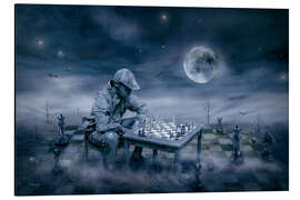 Cuadro de aluminio A boy is playing Chess