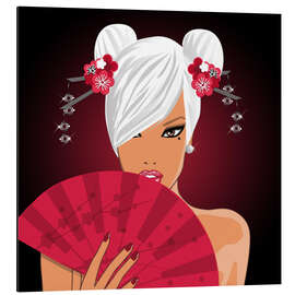 Cuadro de aluminio Geisha with fan