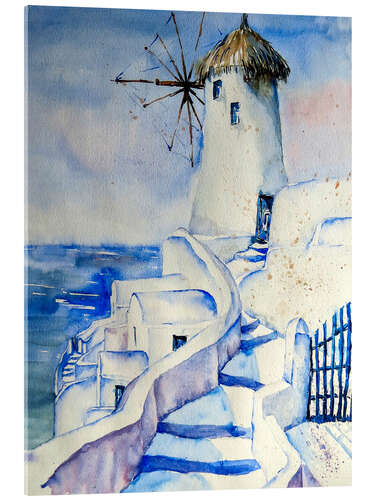 Tableau en verre acrylique  Santorini 