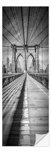 Selvklebende plakat NEW YORK CITY Brooklyn Bridge Panorama