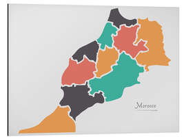 Magnettafel Marokko Landkarte modern abstrakt mit runden Formen