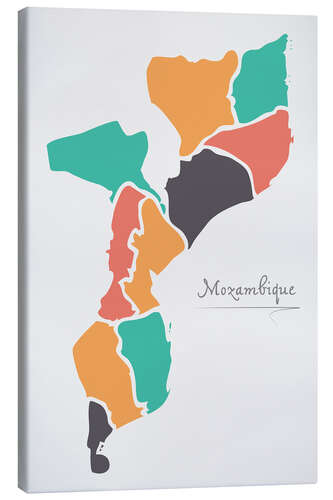 Obraz na płótnie Mozambique map modern abstract with round shapes