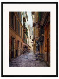 Gerahmter Kunstdruck Gasse in Palma de Mallorca