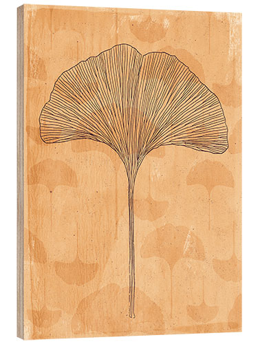 Hout print Ginkgo Leaf