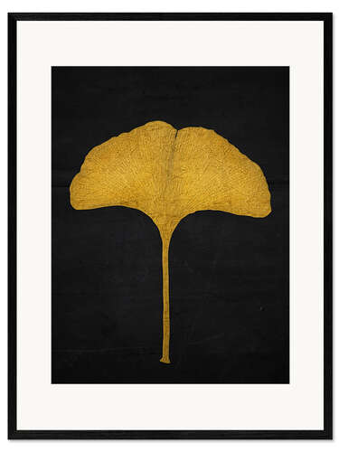 Ingelijste kunstdruk Golden Ginkgo Leaf