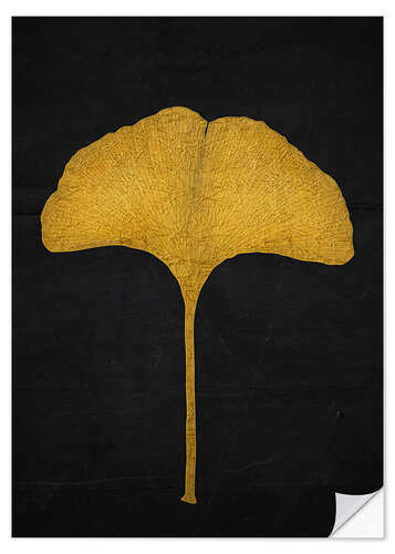 Selvklæbende plakat Golden Ginkgo Leaf