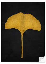 Wandsticker Goldenes Ginkgoblatt