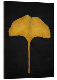 Wood print Golden Ginkgo Leaf