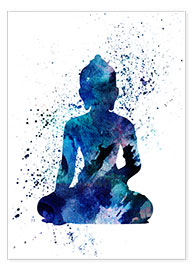 Plakat  Blå Buddha - Dani Jay Designs