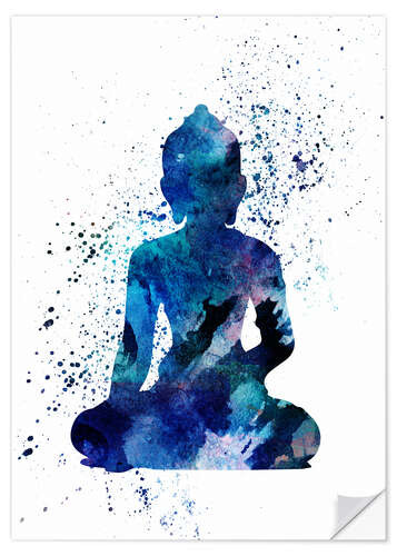 Sticker mural Bouddha bleu