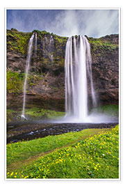Wandbild  Wasserfall Seljalandsfoss Island - Dennis Fischer
