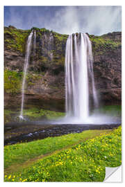 Sticker mural Waterfall Seljalandsfoss Iceland