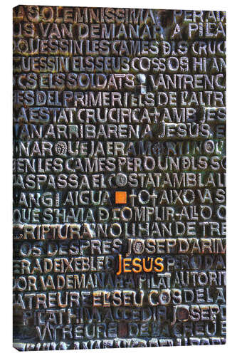 Canvas print Engravings at the gate of the Sagrada Familia