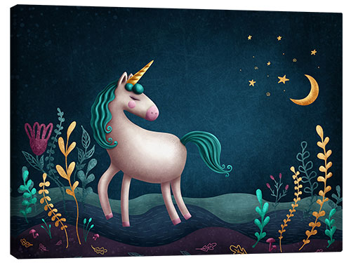 Canvas-taulu Unicorn in a magical forest II