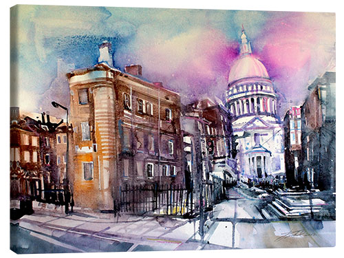 Canvas print London, Queen Victoria Street, St. Paul's