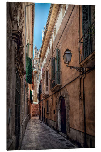 Acrylglasbild Gasse in Palma de Mallorca