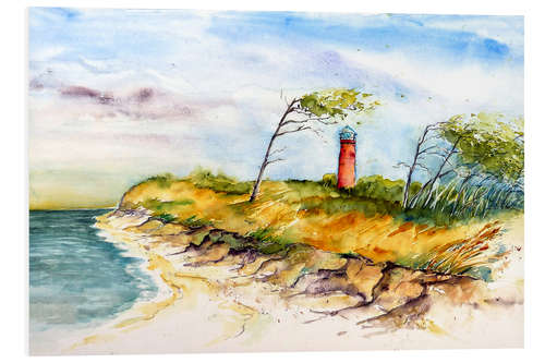 Foam board print Lighthouse on the Darss