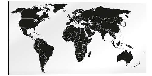 Gallery print World map black and white