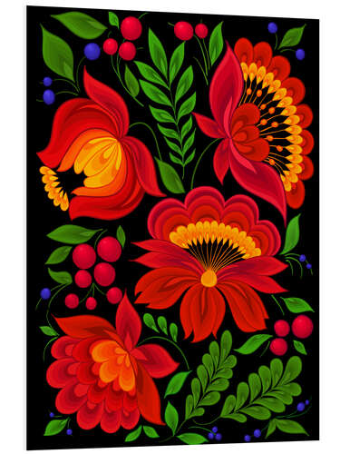 Quadro em PVC Oriental flowers