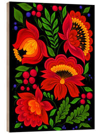 Quadro de madeira Oriental flowers