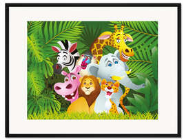 Gerahmter Kunstdruck Meine Dschungeltiere
