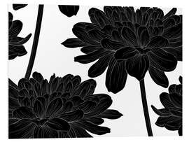 Foam board print Flowers black on white