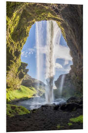 Foam board print Kvernufoss waterfall in south of Iceland